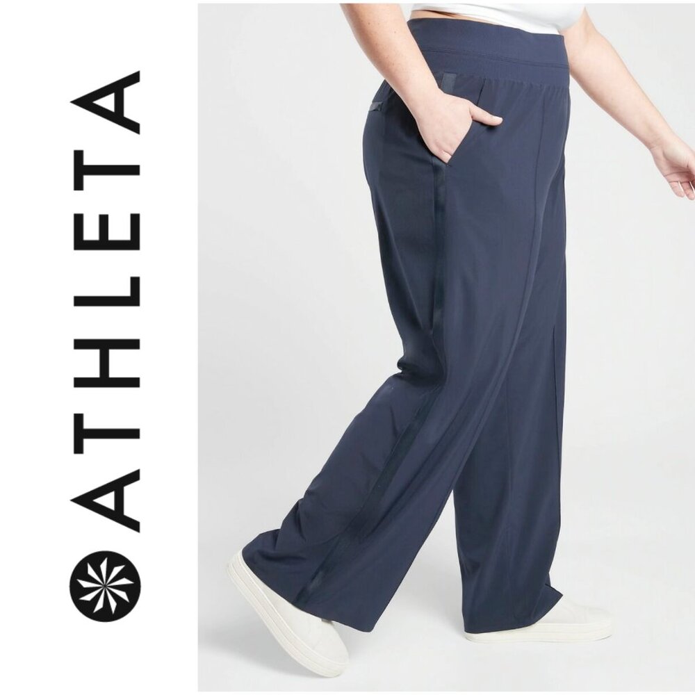 Athleta Nolita Wide leg Pants, Navy, Size 14